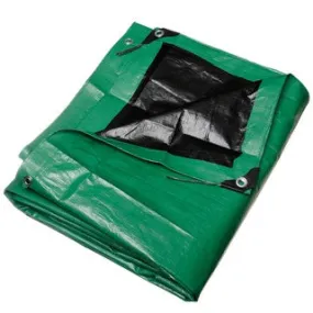 10' x 15' Heavy Duty Green/Black Poly Tarps (10 mil)
