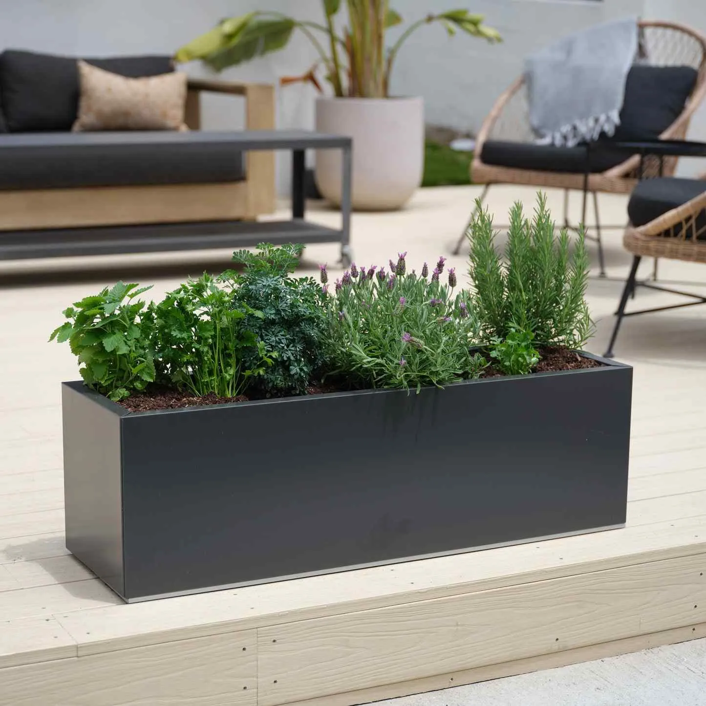 12" Tall Modern Patio Planter