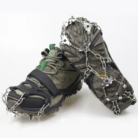 24-Tooth Ice Claw Outdoor Hiking Shoes with 201 Stainless Steel TEP Rubber Anti-Slip Sole