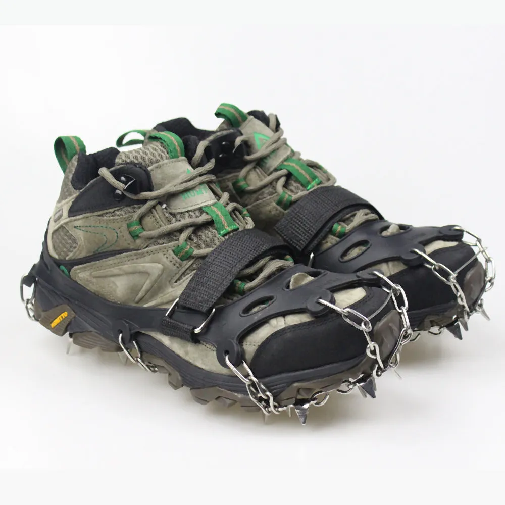 24-Tooth Ice Claw Outdoor Hiking Shoes with 201 Stainless Steel TEP Rubber Anti-Slip Sole