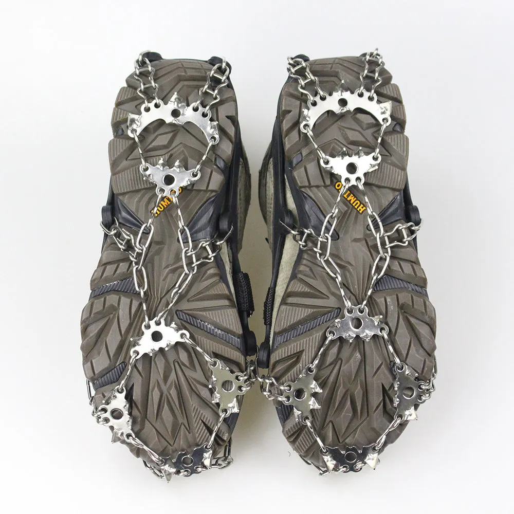 24-Tooth Ice Claw Outdoor Hiking Shoes with 201 Stainless Steel TEP Rubber Anti-Slip Sole