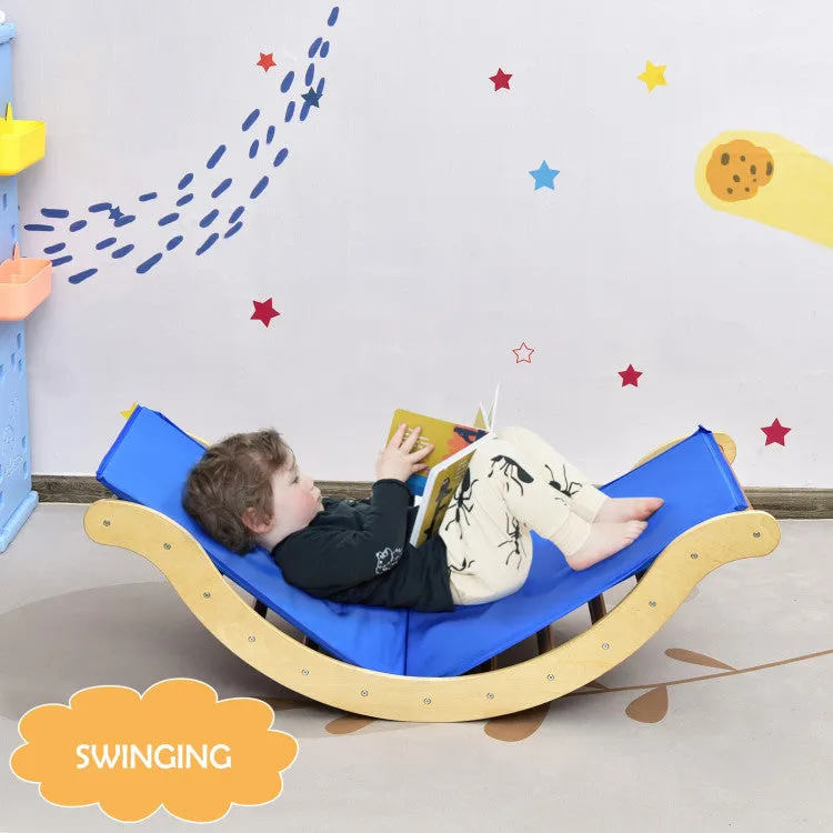 3-in-1 Kids Climbing Arch Triangle with Ramp and Mat