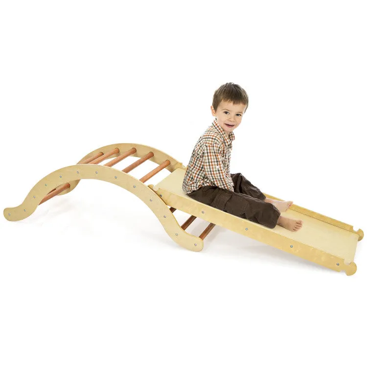 3-in-1 Kids Climbing Arch Triangle with Ramp and Mat