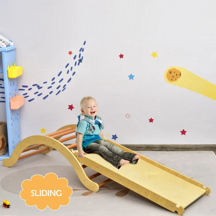 3-in-1 Kids Climbing Arch Triangle with Ramp and Mat