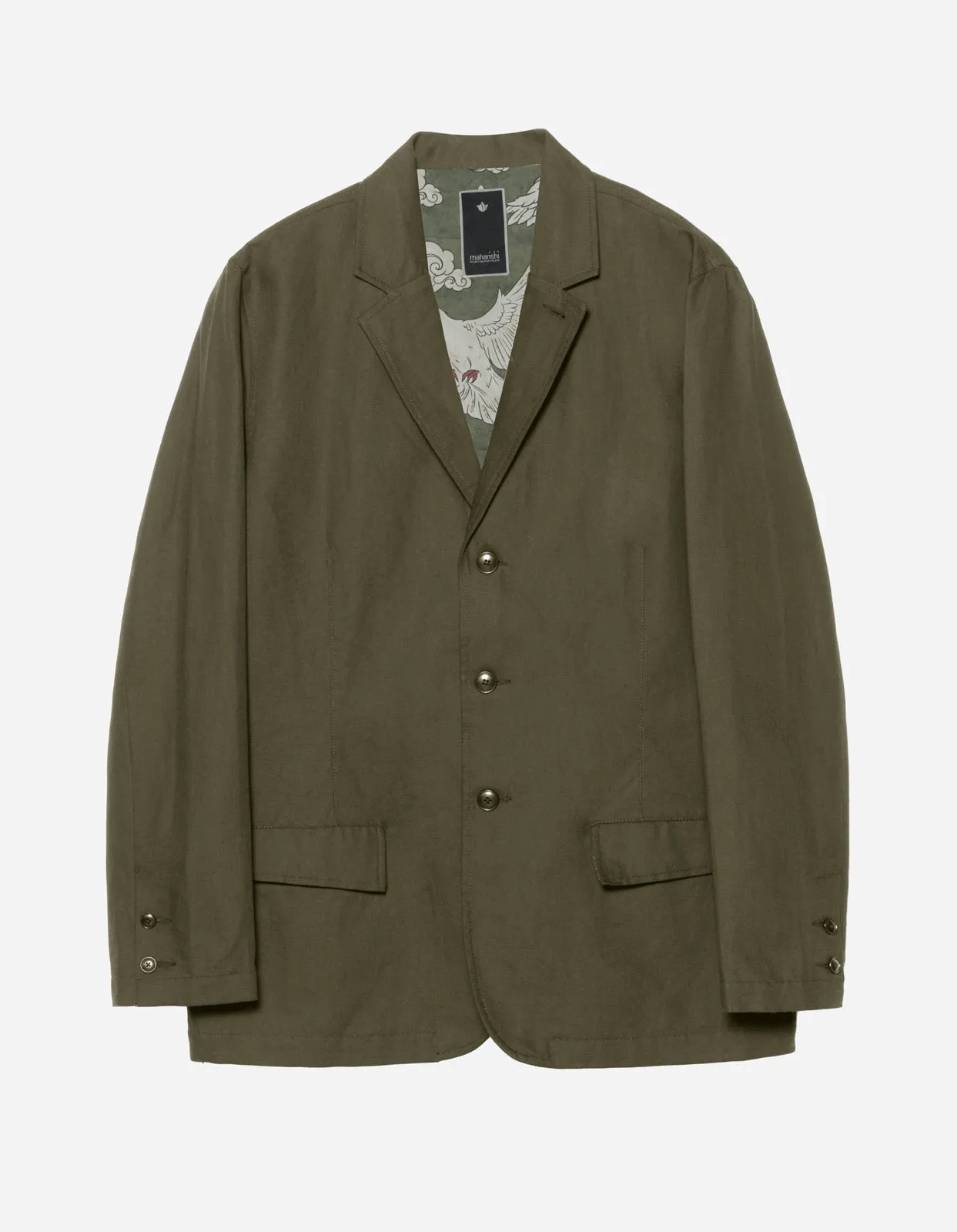 Olive Green Hemp Blazer - Style OG-107F, Sustainable Fashion, Mens Classic Fit