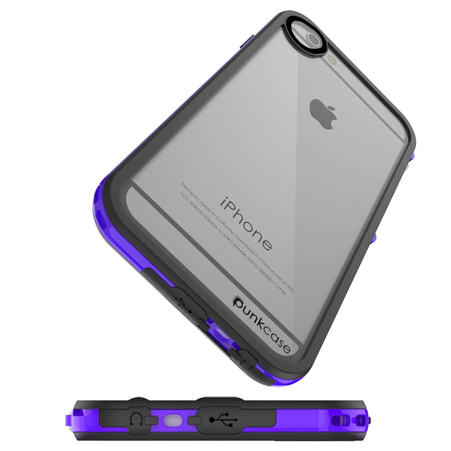 Apple iPhone 8 Waterproof Case, PUNKcase CRYSTAL 2.0 Purple W/ Attached Screen Protector  | Warranty