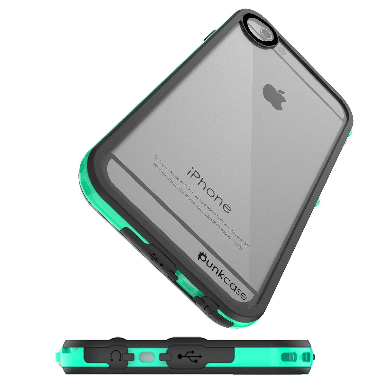 Apple iPhone 8 Waterproof Case, PUNKcase CRYSTAL 2.0 Teal W/ Attached Screen Protector  | Warranty