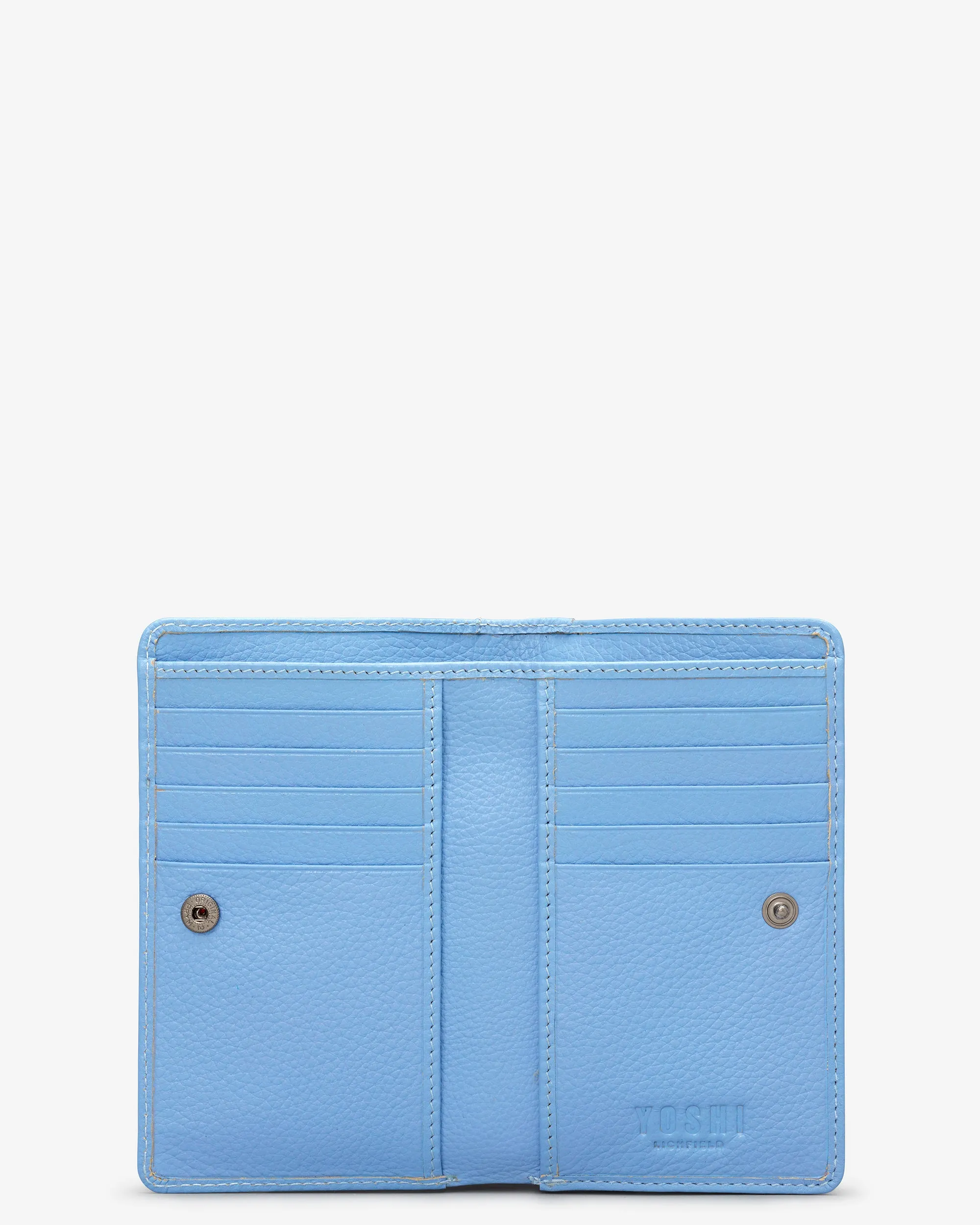 Bee Happy Blue Leather Oxford Purse