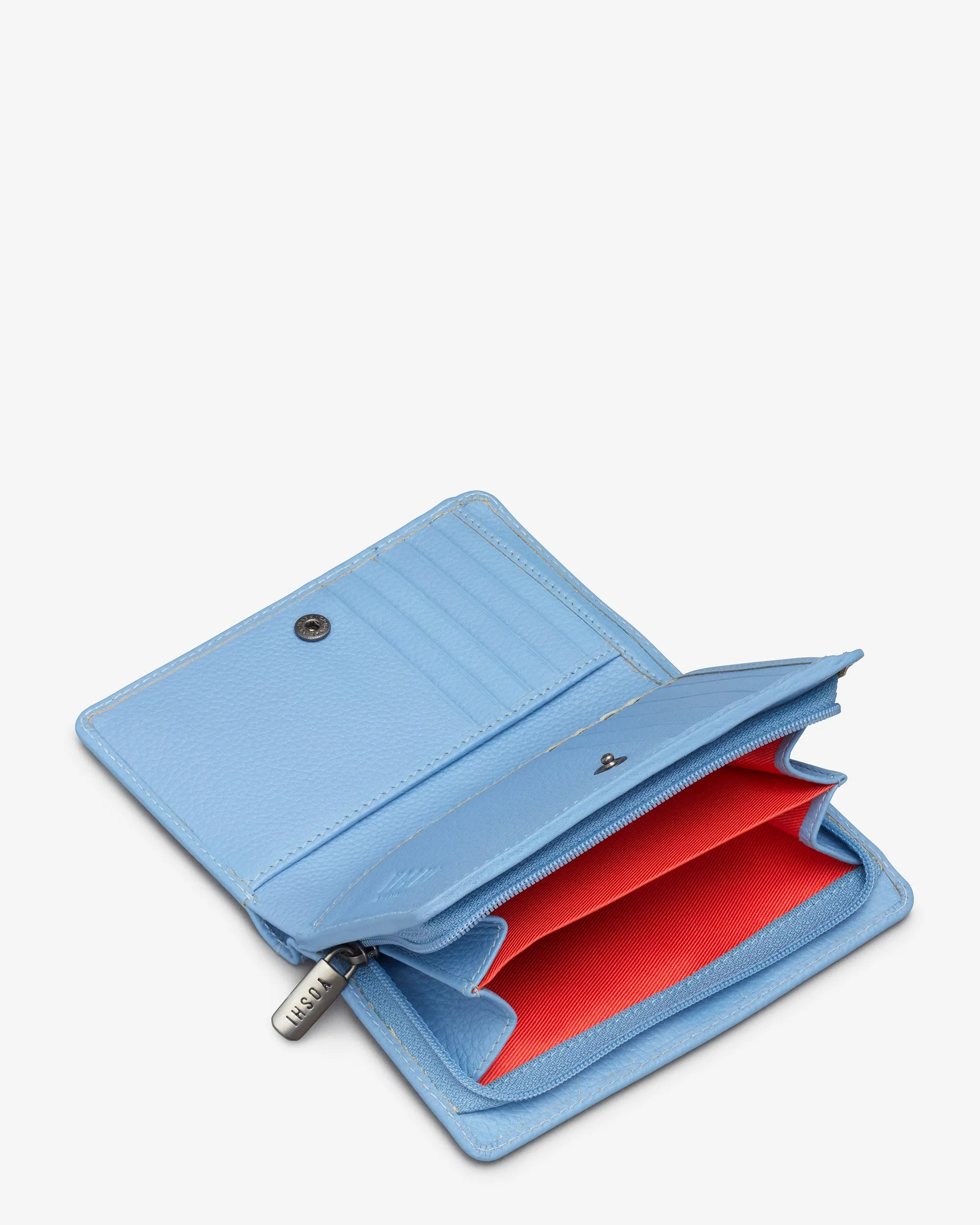 Bee Happy Blue Leather Oxford Purse