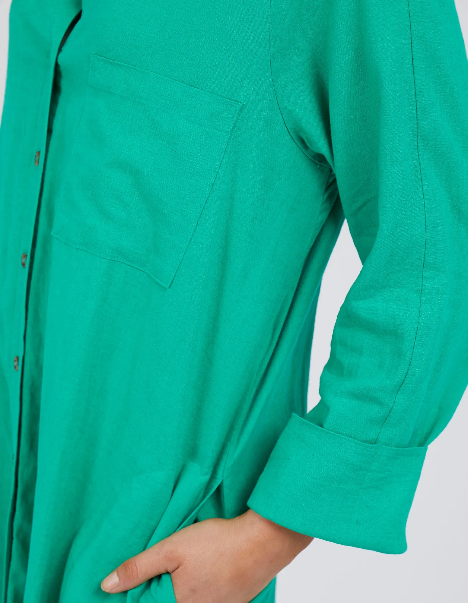 Bessie Shirt Dress Bottle Green