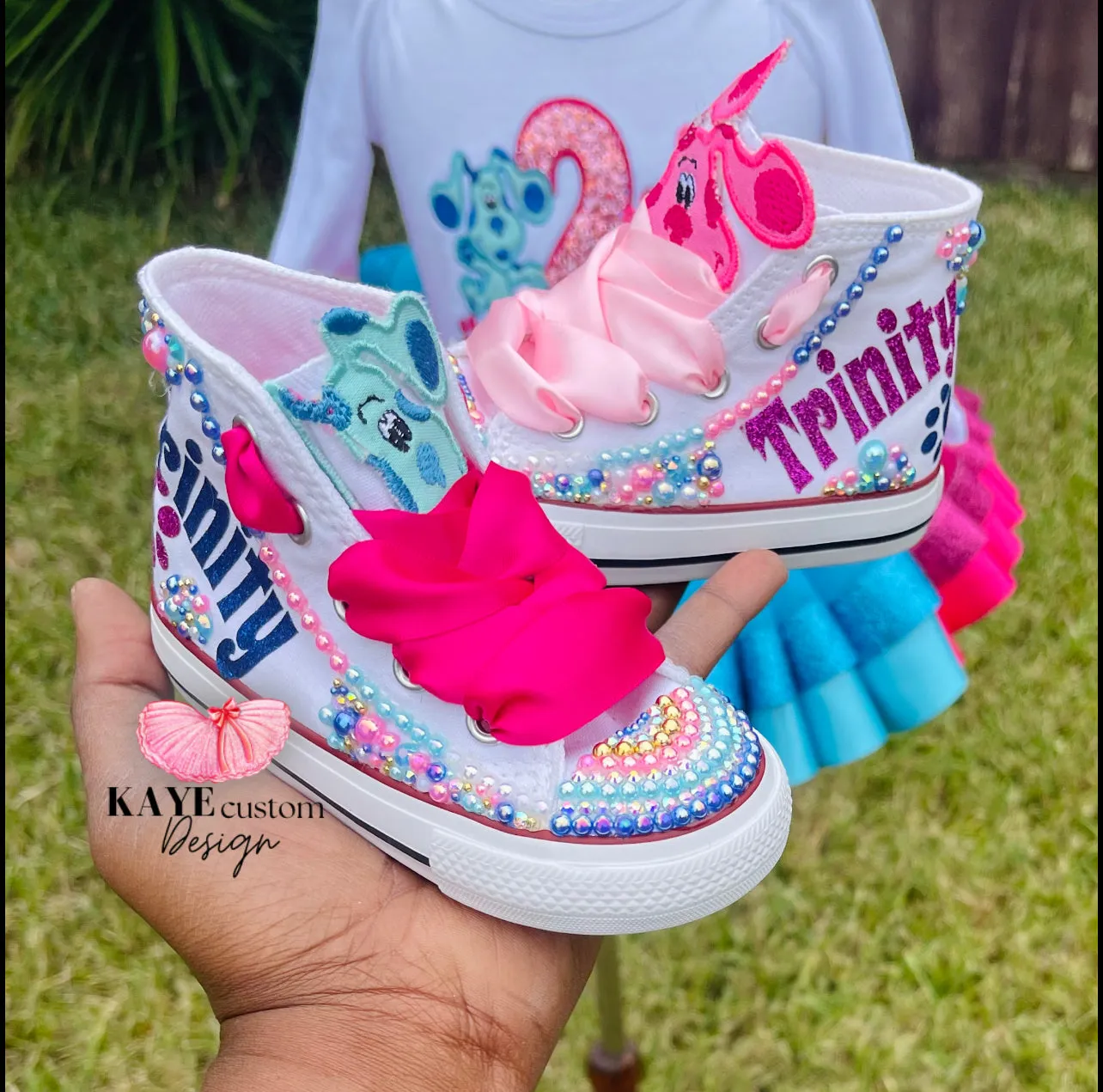 Blues Clues Kids Shoes | Magenta Bling Rhinestone Shoes | Blues Clues Converse Kids Girls