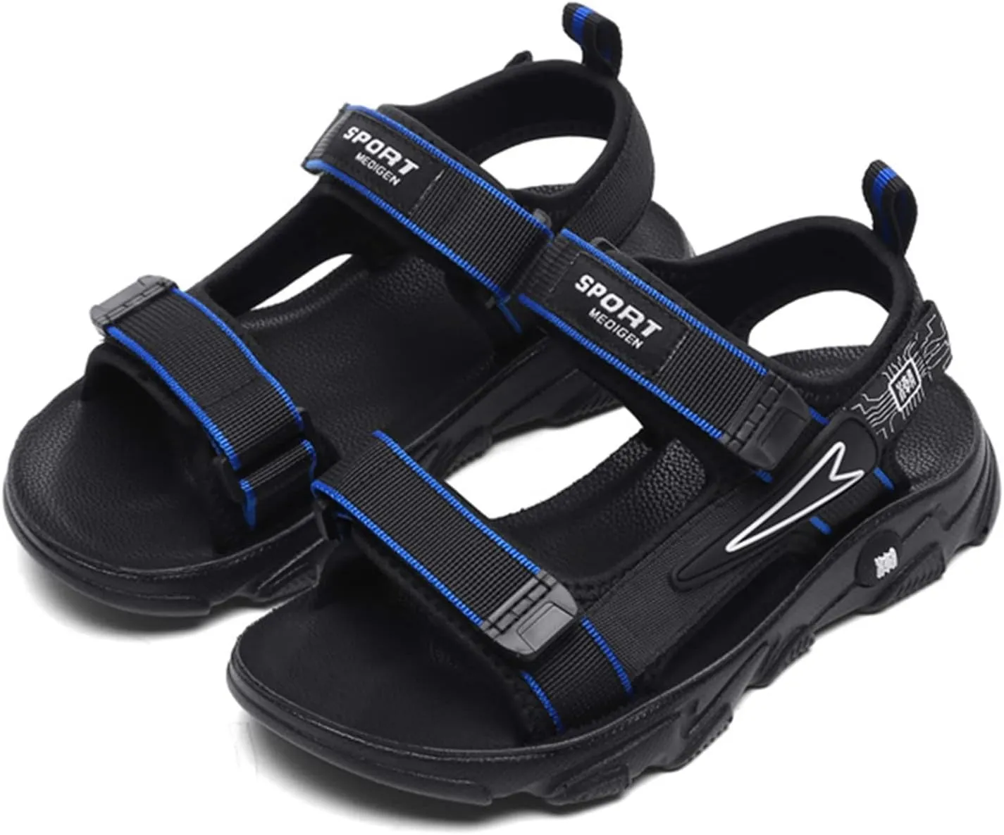 Boys Sandals Kids Adjustable Double Straps Color Block Lightweight Comfortable Anti-slip Summer Outdoor Casual Shoes