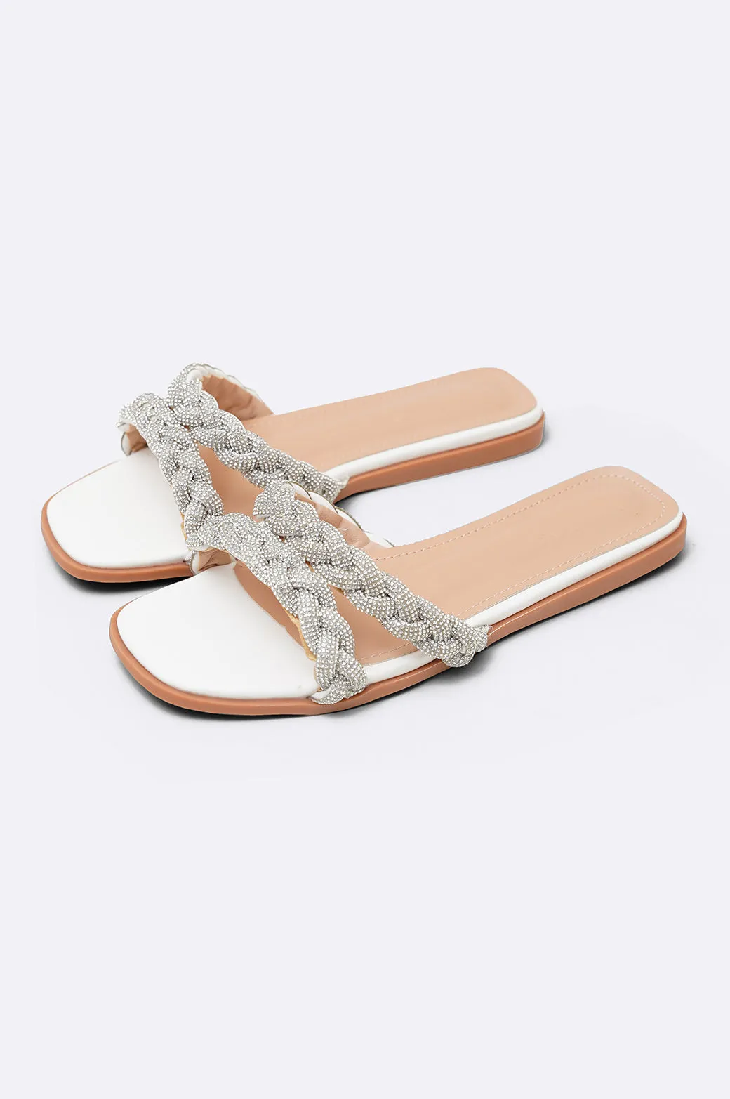 BRAIDED CRYSTAL SLIDES