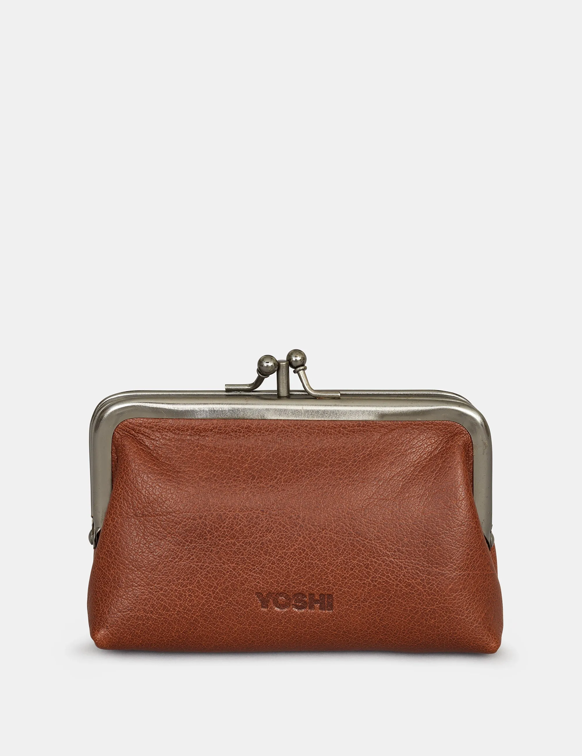 Brown Leather Aubrey Frame Purse