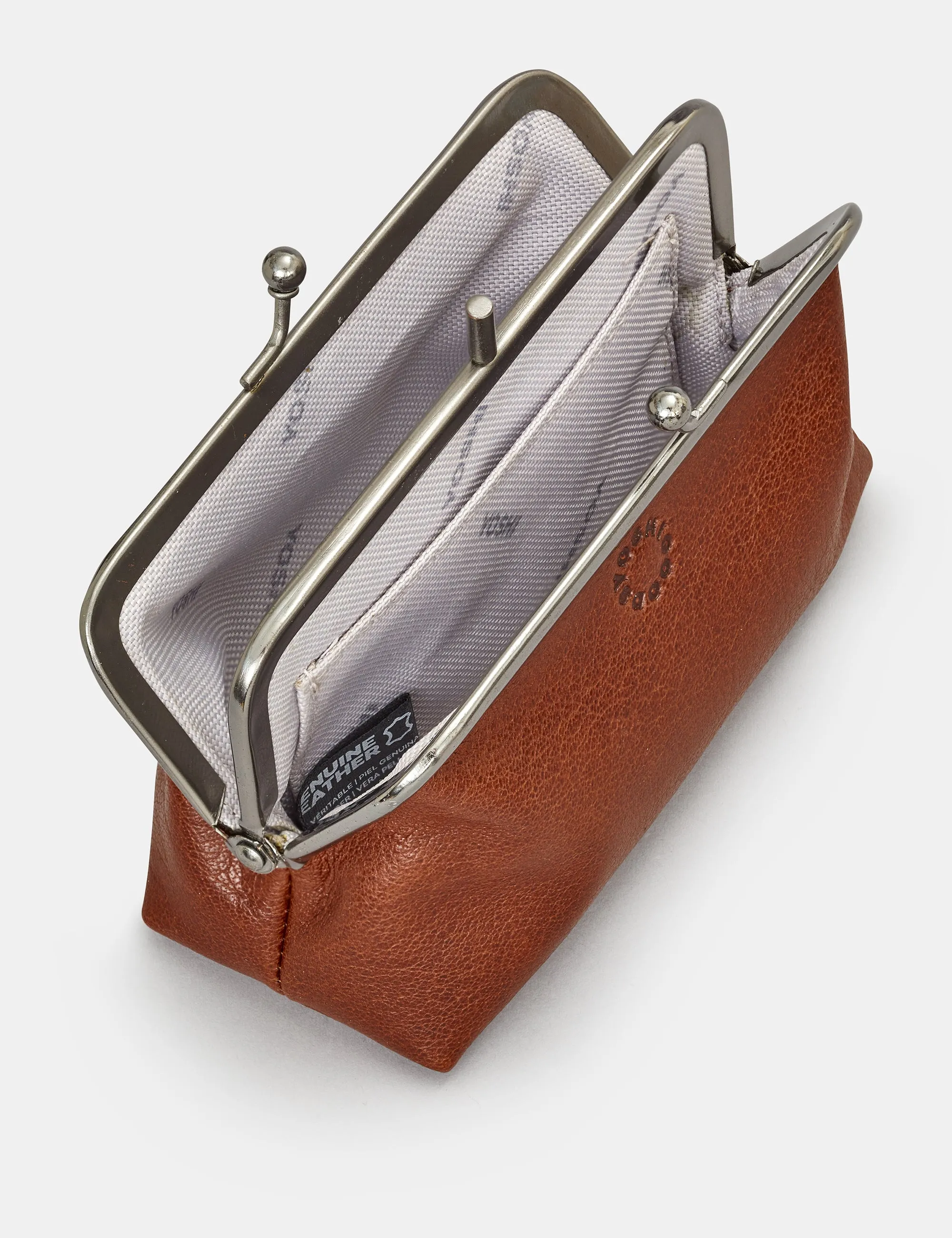 Brown Leather Aubrey Frame Purse