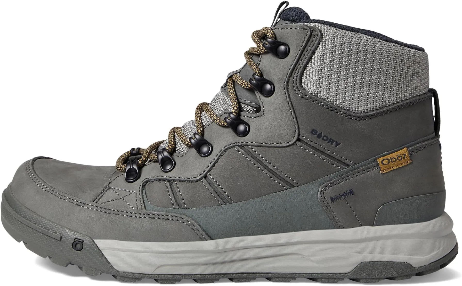 Burke Mid Leather B-Dry Oboz Hiking Shoes, Nimbus Gray