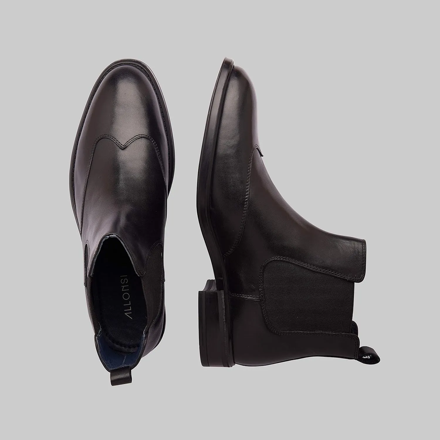 Charles | Genuine Leather Classic Chelsea Boots |Ankle Dress Boot | Formal Slip-on Boot | Rubber Sole