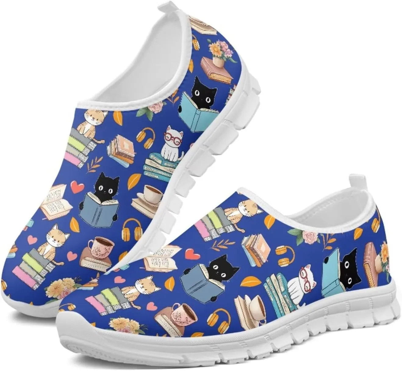 Coloranimal Flats for Women Slip On Shoes Fashion Travel Shoes Mesh Athletic Shoes with Anti Skid Sole Low Cut Walking Running Shoes