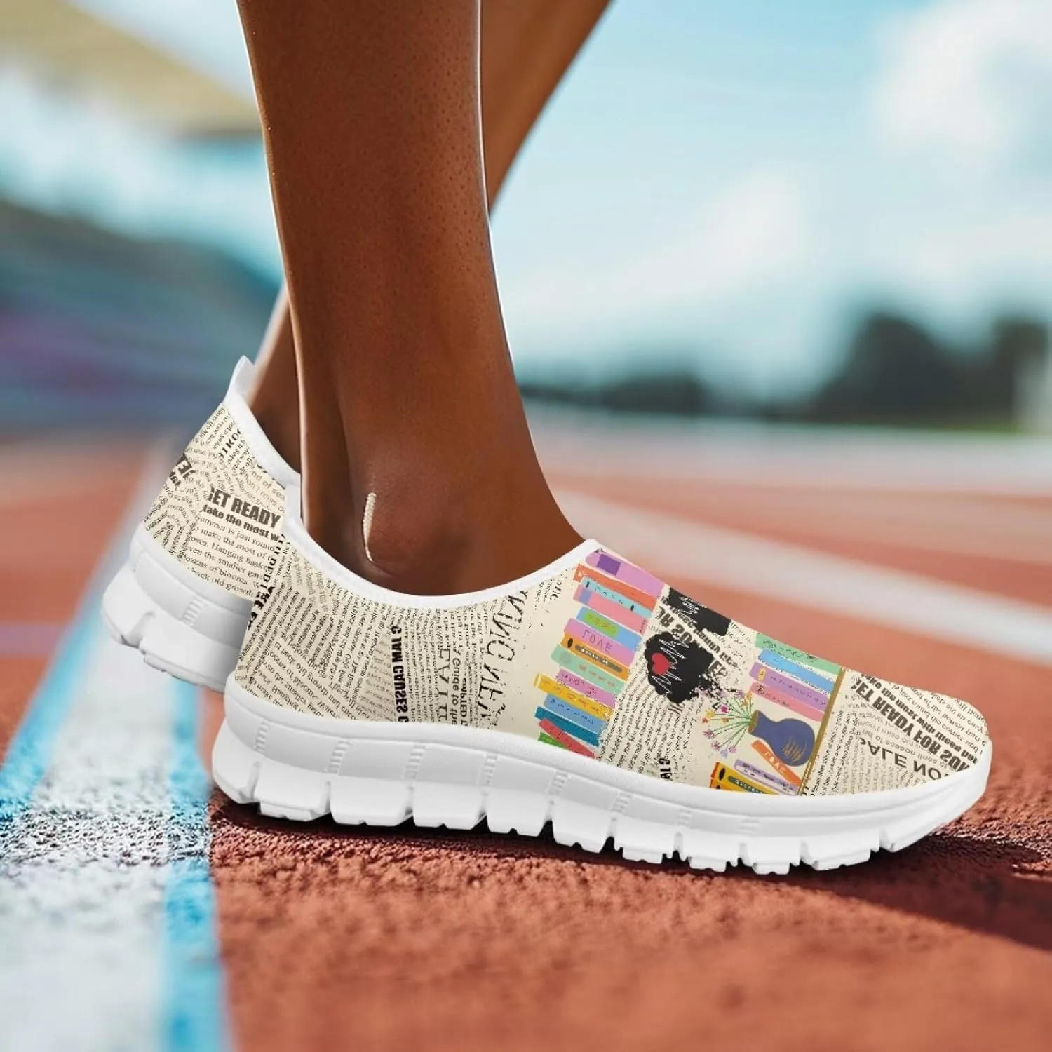 Coloranimal Flats for Women Slip On Shoes Fashion Travel Shoes Mesh Athletic Shoes with Anti Skid Sole Low Cut Walking Running Shoes