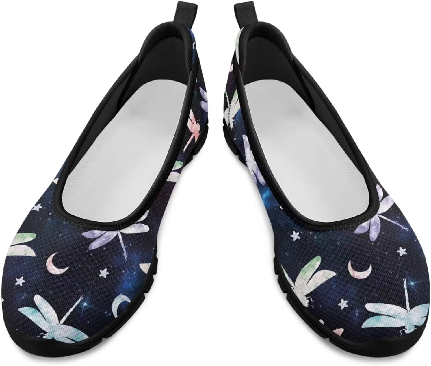 Coloranimal Loafers for Women Mesh Flats Womens Flats Walking Shoes Comfort Slip On Shoes Low Cut Lightweight Athletic Shoes