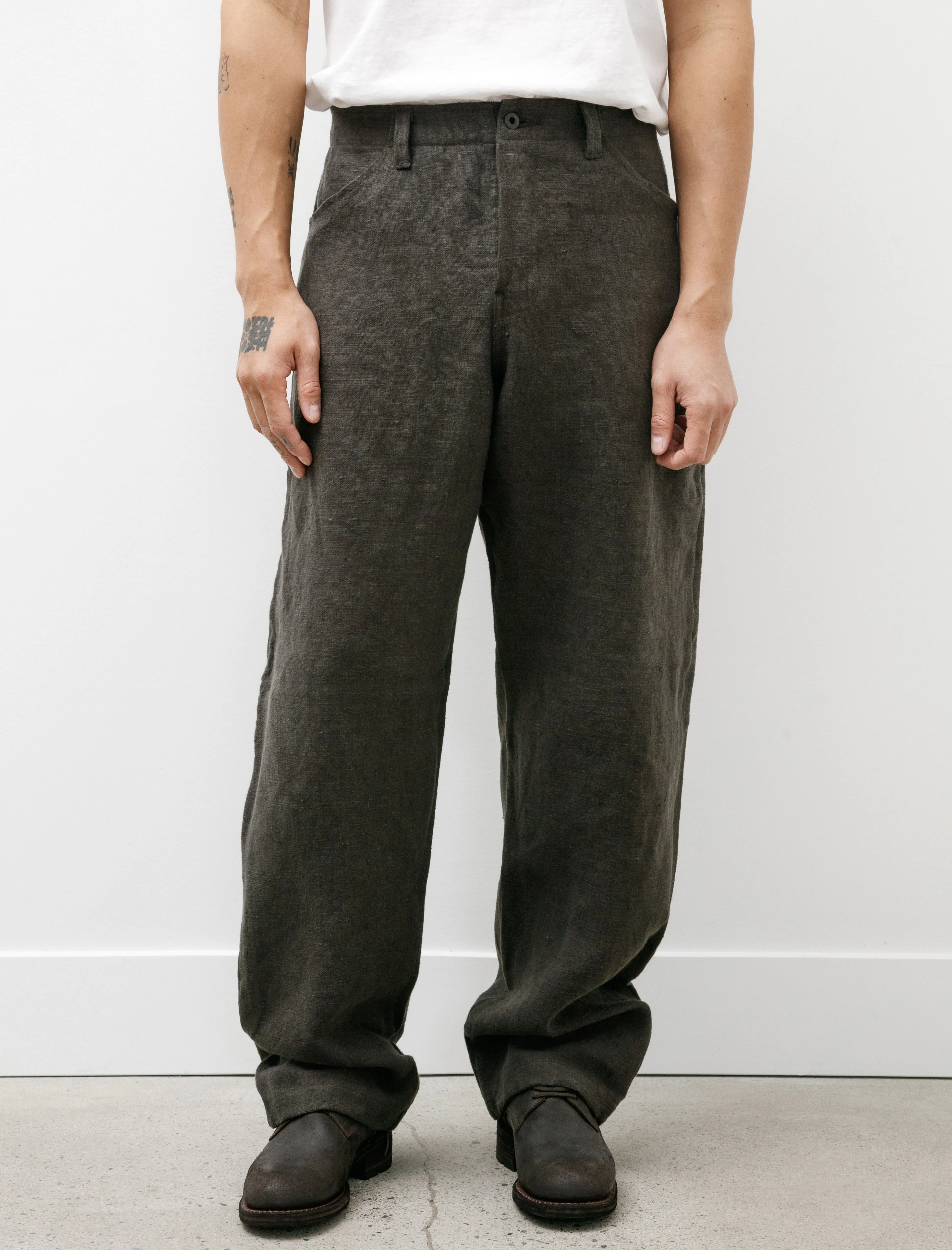 Four Pocket Pant Butcher Linen Anthracite