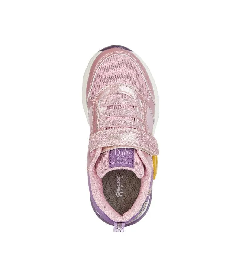 Geox Girls Disney Princess Light Up Trainer Wish Pink SpaceClub - J458VA