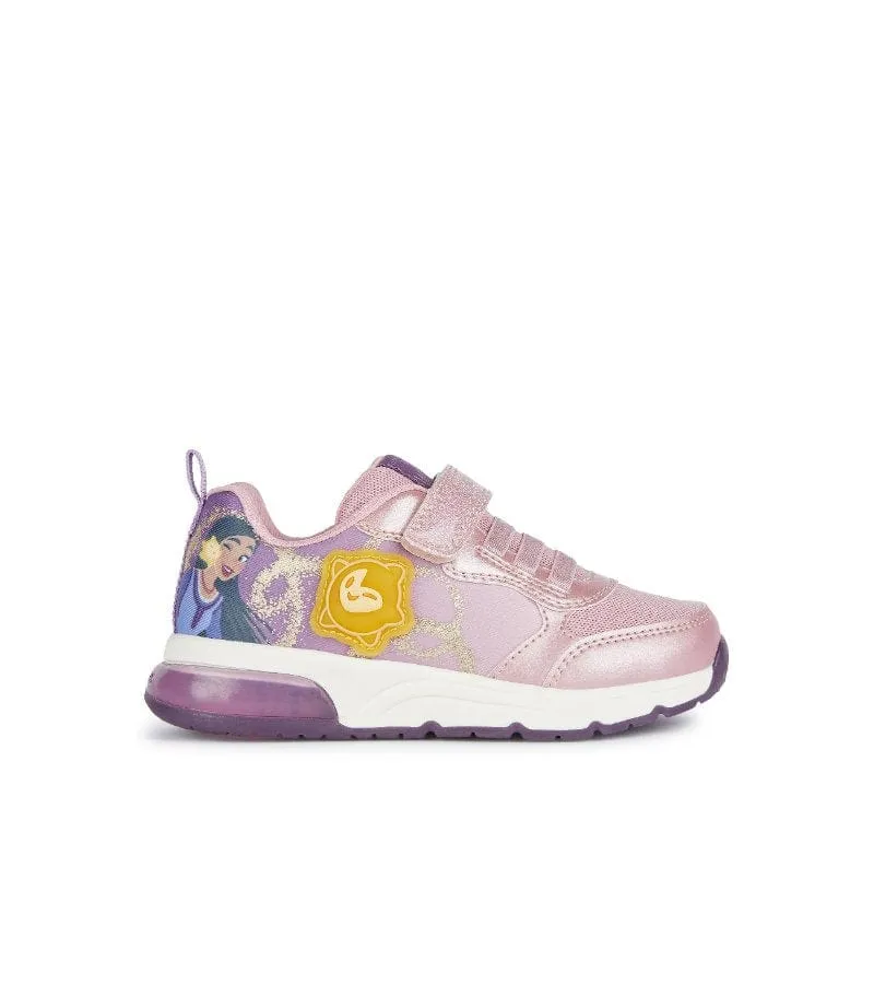 Geox Girls Disney Princess Light Up Trainer Wish Pink SpaceClub - J458VA