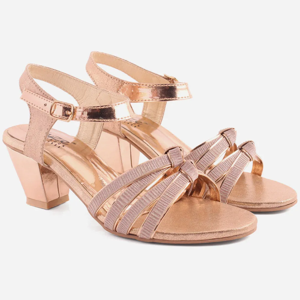 Girls"Gemma" Glitter Finish Ankle Strap Sandals