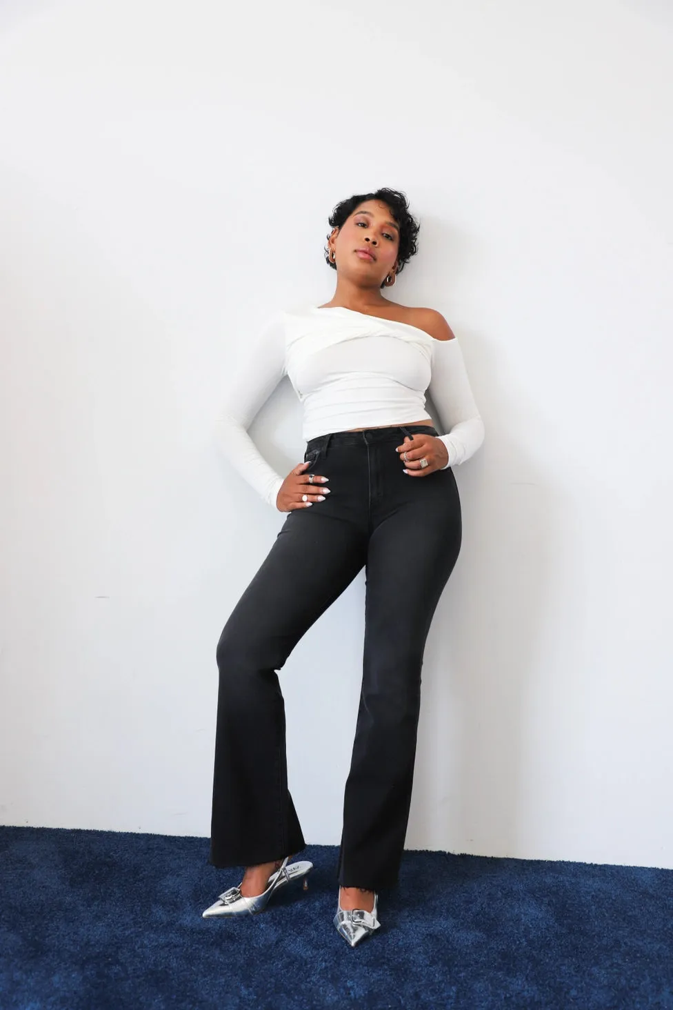 High Rise Scissor Cut Flare Denim