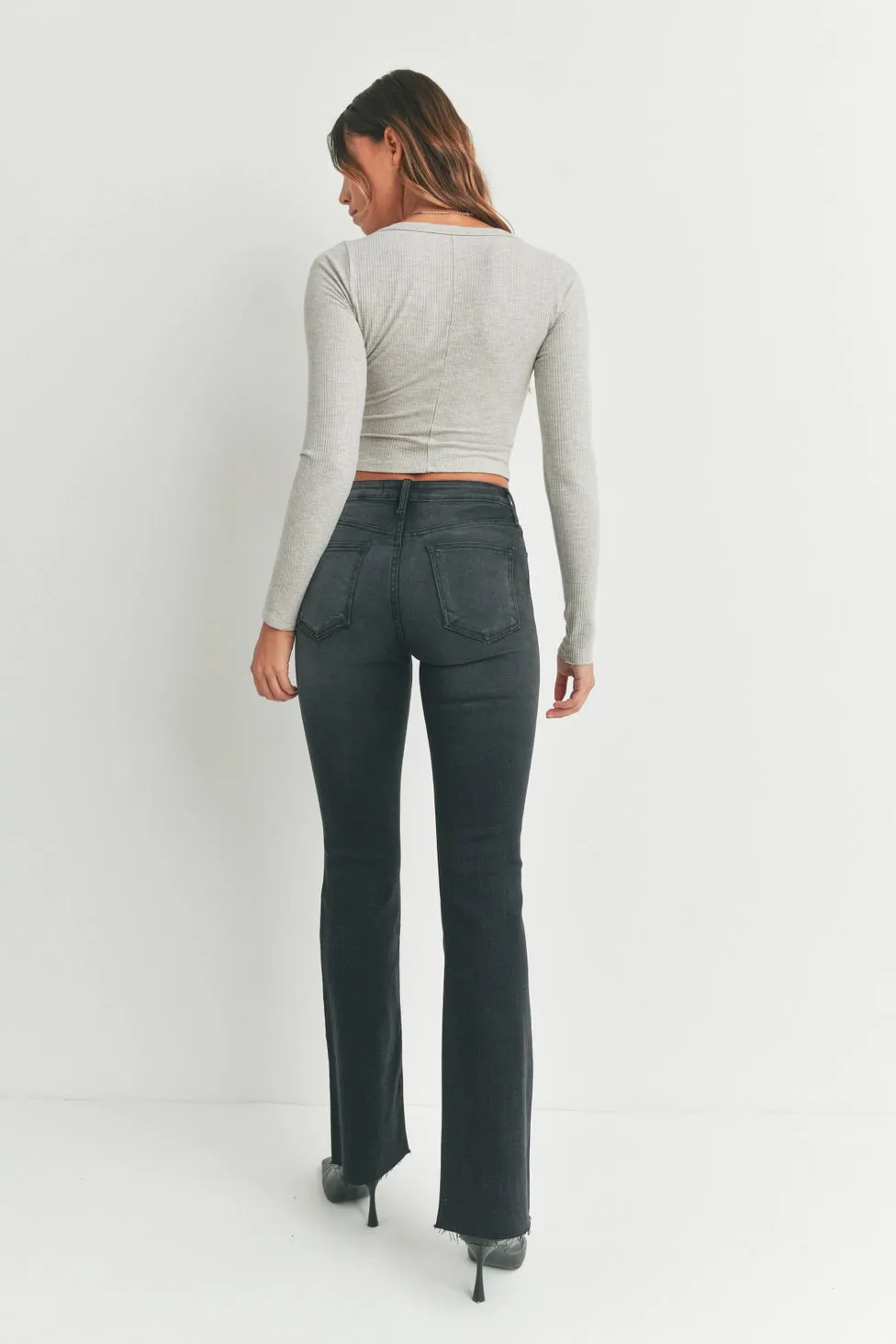 High Rise Scissor Cut Flare Denim