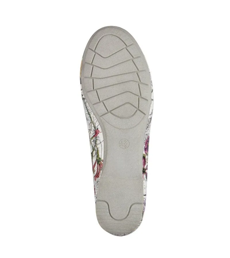 Jana Womens Vegan Wide Fit Slip In Flower Pattern Shoe - 8-22164-41