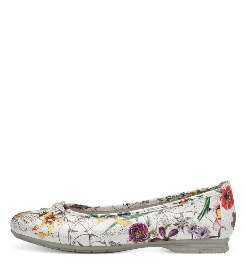 Jana Womens Vegan Wide Fit Slip In Flower Pattern Shoe - 8-22164-41