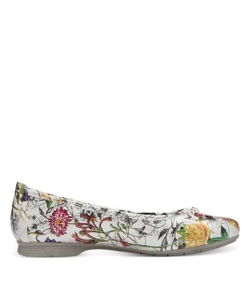 Jana Womens Vegan Wide Fit Slip In Flower Pattern Shoe - 8-22164-41