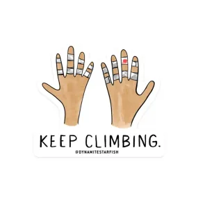 Keep Climbing Taped Hands — 3" Sticker