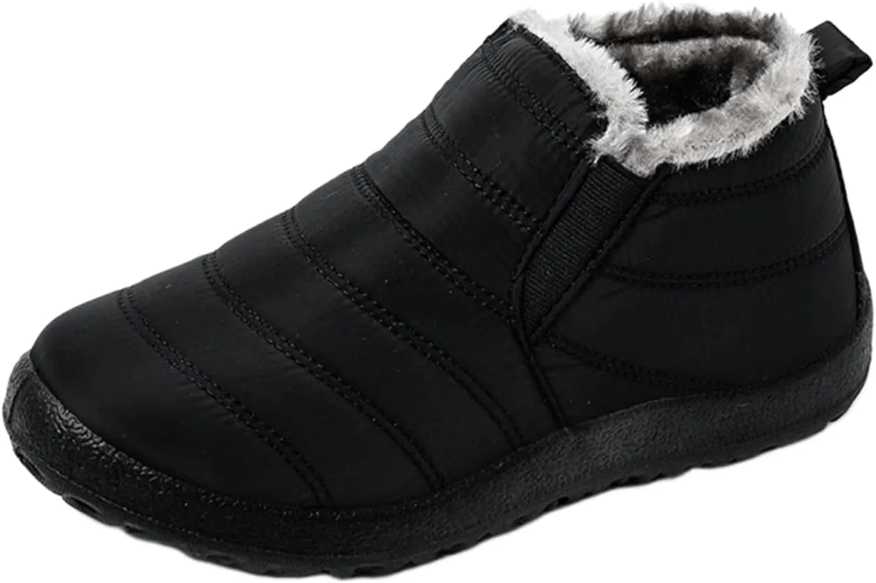 Ladmiple Winter Boots For Women Waterproof Snow Non Slip Warm Fur Lined Anti-Slip Ankle Booties Outdoor Walking Shoes