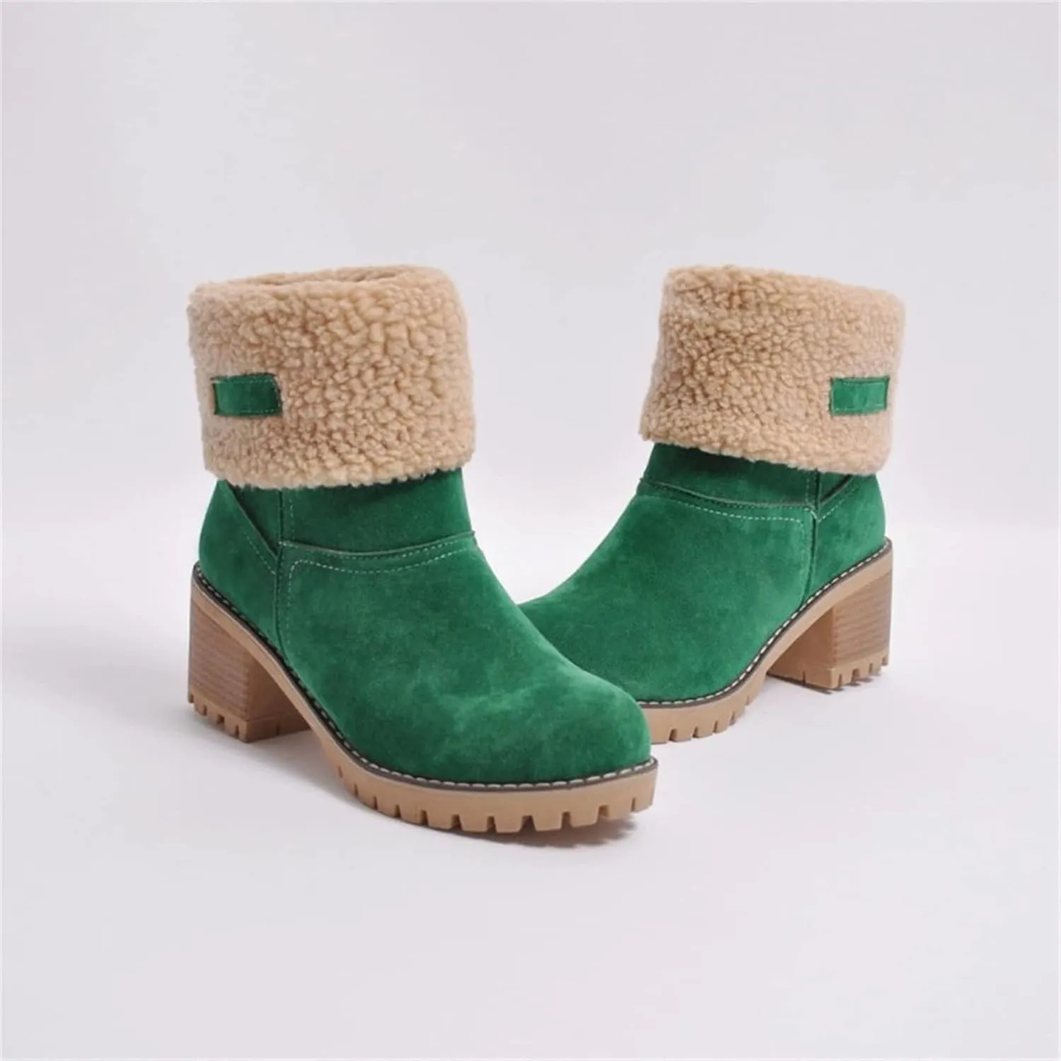 Lausiuoe Snow Boots For Women Wide Width Warm Winter Fuzzy Ankle Booties Cute Silp On Comfortable Casual Fashion Loafers