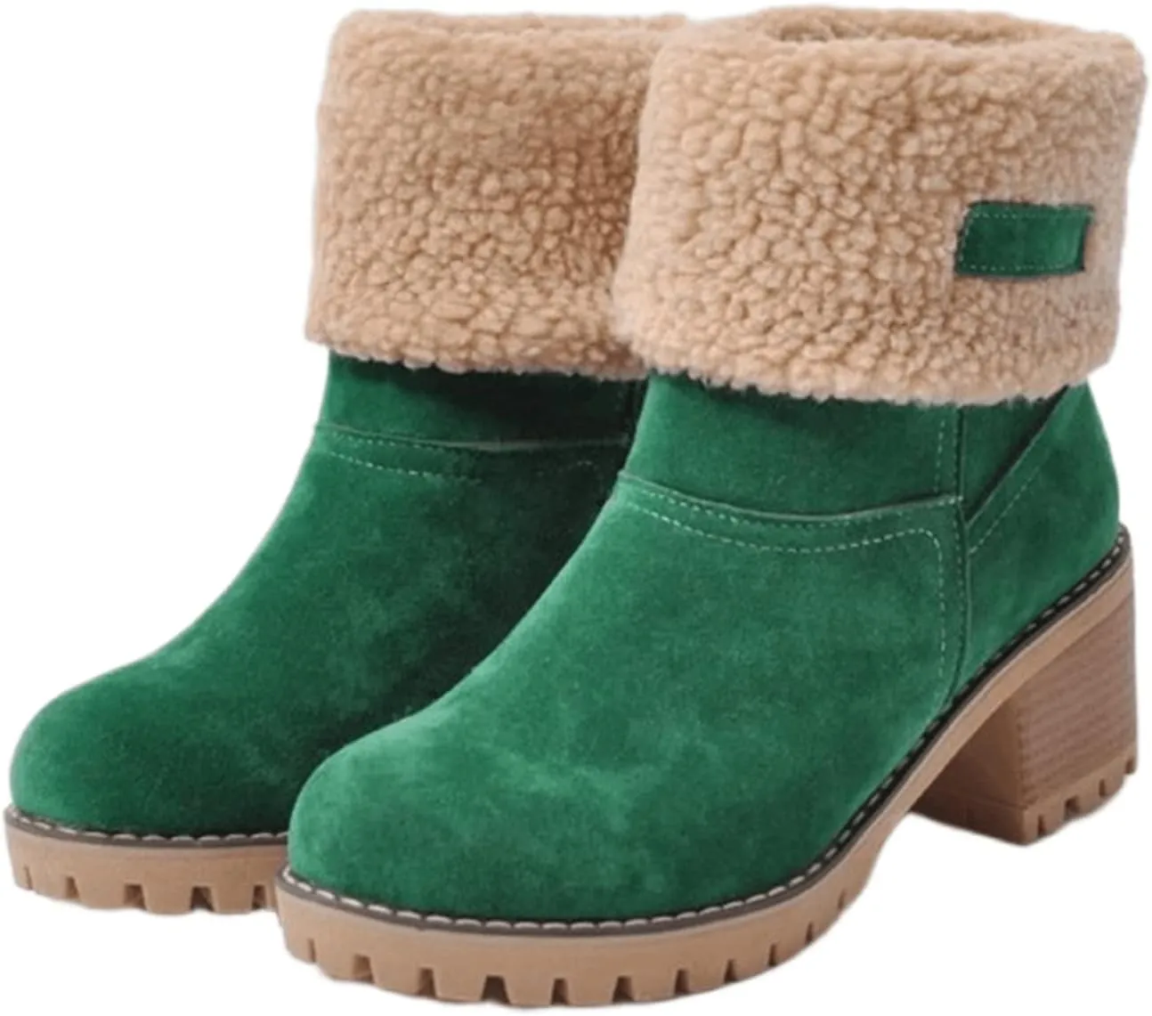 Lausiuoe Snow Boots For Women Wide Width Warm Winter Fuzzy Ankle Booties Cute Silp On Comfortable Casual Fashion Loafers