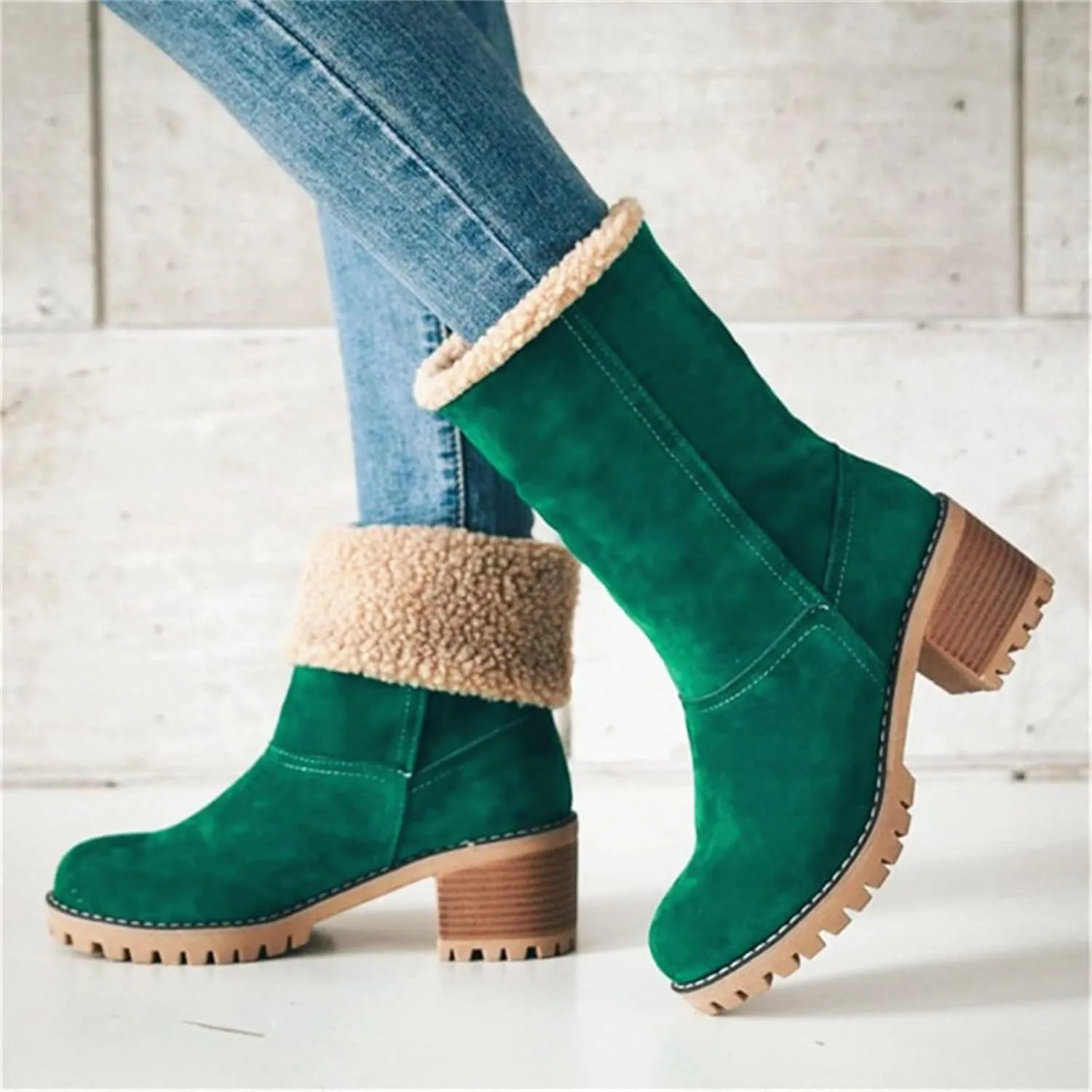 Lausiuoe Snow Boots For Women Wide Width Warm Winter Fuzzy Ankle Booties Cute Silp On Comfortable Casual Fashion Loafers
