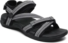 MEGNYA Womens Lightweight Cushion Sandals for Walking, Summer Outside Hiking Sandals with Adjustable Hook and Loop Straps