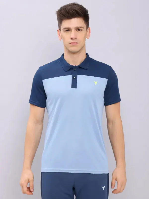 Men Colorblock Relax Fit Polo T-shirt with TECHNO COOL 