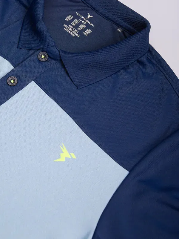 Men Colorblock Relax Fit Polo T-shirt with TECHNO COOL 