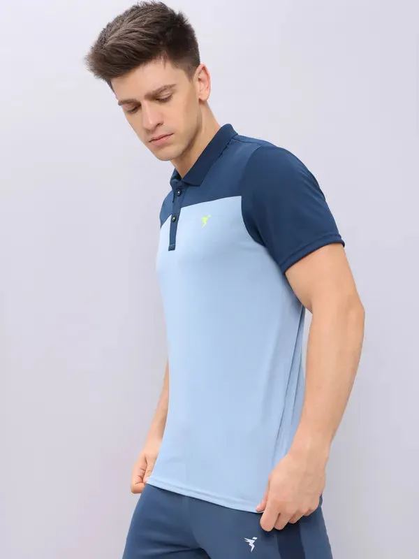 Men Colorblock Relax Fit Polo T-shirt with TECHNO COOL 