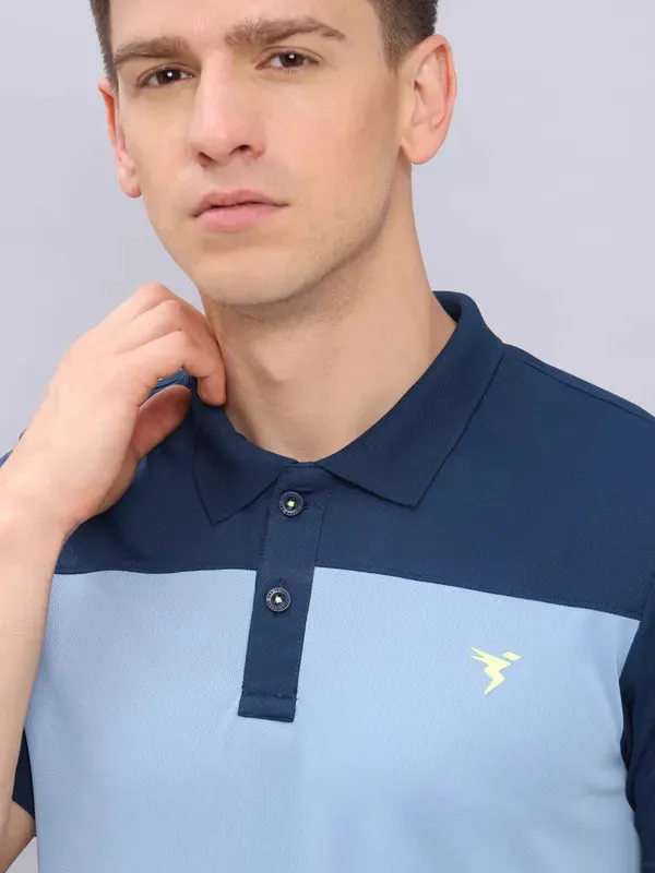 Men Colorblock Relax Fit Polo T-shirt with TECHNO COOL 