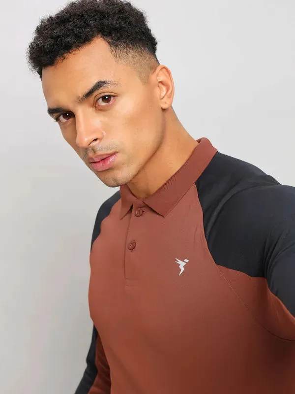 Men Colorblock Slim Fit Polo T-shirt with TECHNO COOL 