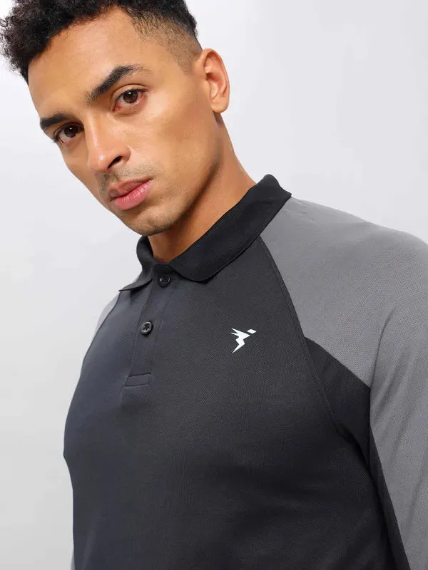 Men Colorblock Slim Fit Polo T-shirt with TECHNO COOL 