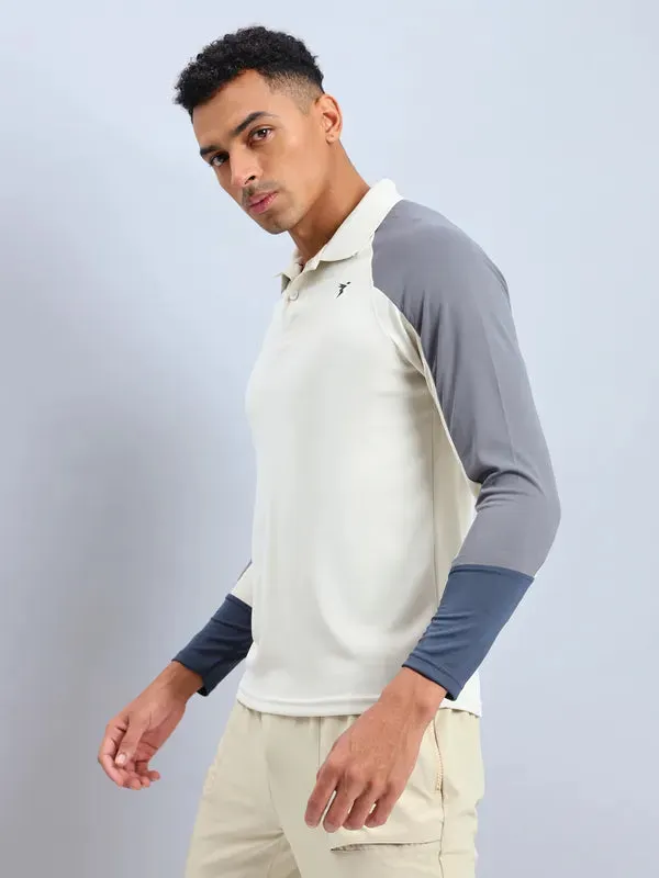 Men Colorblock Slim Fit Polo T-shirt with TECHNO COOL 