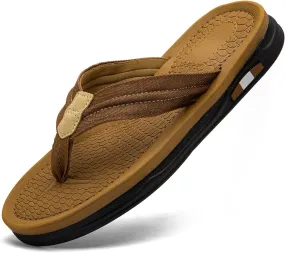 Men's Beach Flip-Flops Comfort Thong Sandal Slippers Summer Outdoor Athletic Slide sandals for men with Soft Cushion