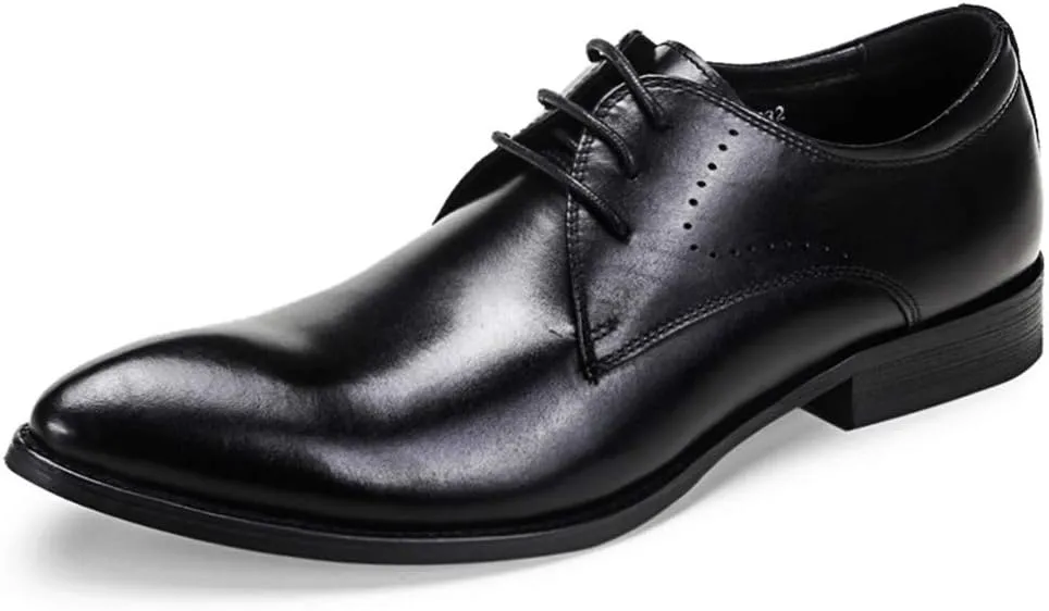 Men's Business Brogue Shoes,Lace Up Formal Dress Shoes Handmade Cowhide Urban Walking Party Wedding Banquet,Black- 40/UK 7/US 7.5