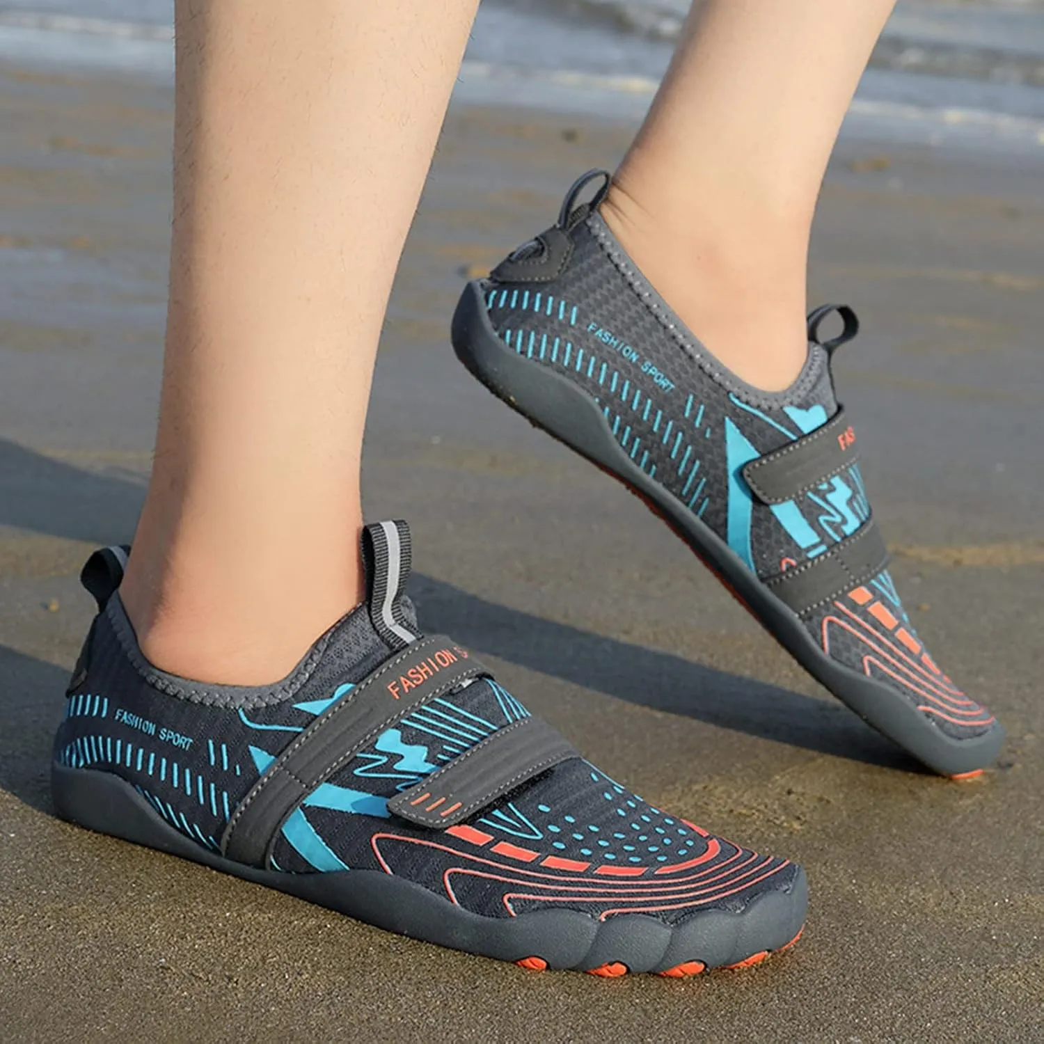 Mens Comfortable Non Slip Wading Shoes Quick Drying Water Sports Shoes Beach Barefoot Shoe for Surfing