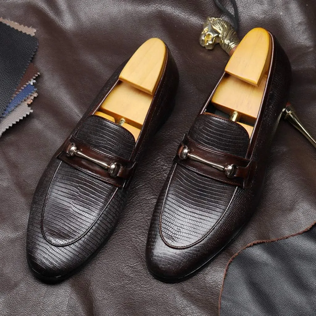 Men's Loafer,Casual Work Business Leather Shoes Driving Car Slip-On Flat Shoes Urban Walking Work Banquet,Brown- 44/UK 9.5/US 10